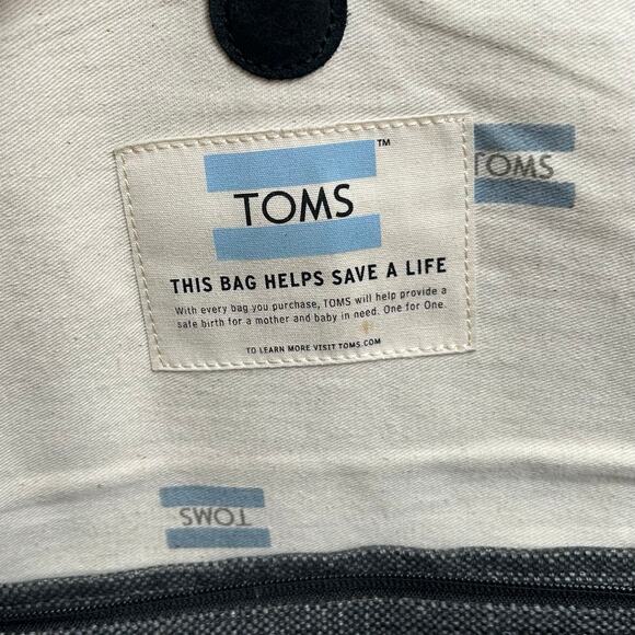 TOMS Black Leather Canvas Caravan Backpack main image 8